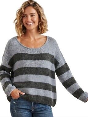 Wooden Ships Caroline Scoop Neck Pullover Sweater Mohair Wool Blend Size M/L